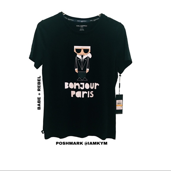 SOLD Karl Lagerfeld Bonjour Paris Tee - Picture 3 of 7